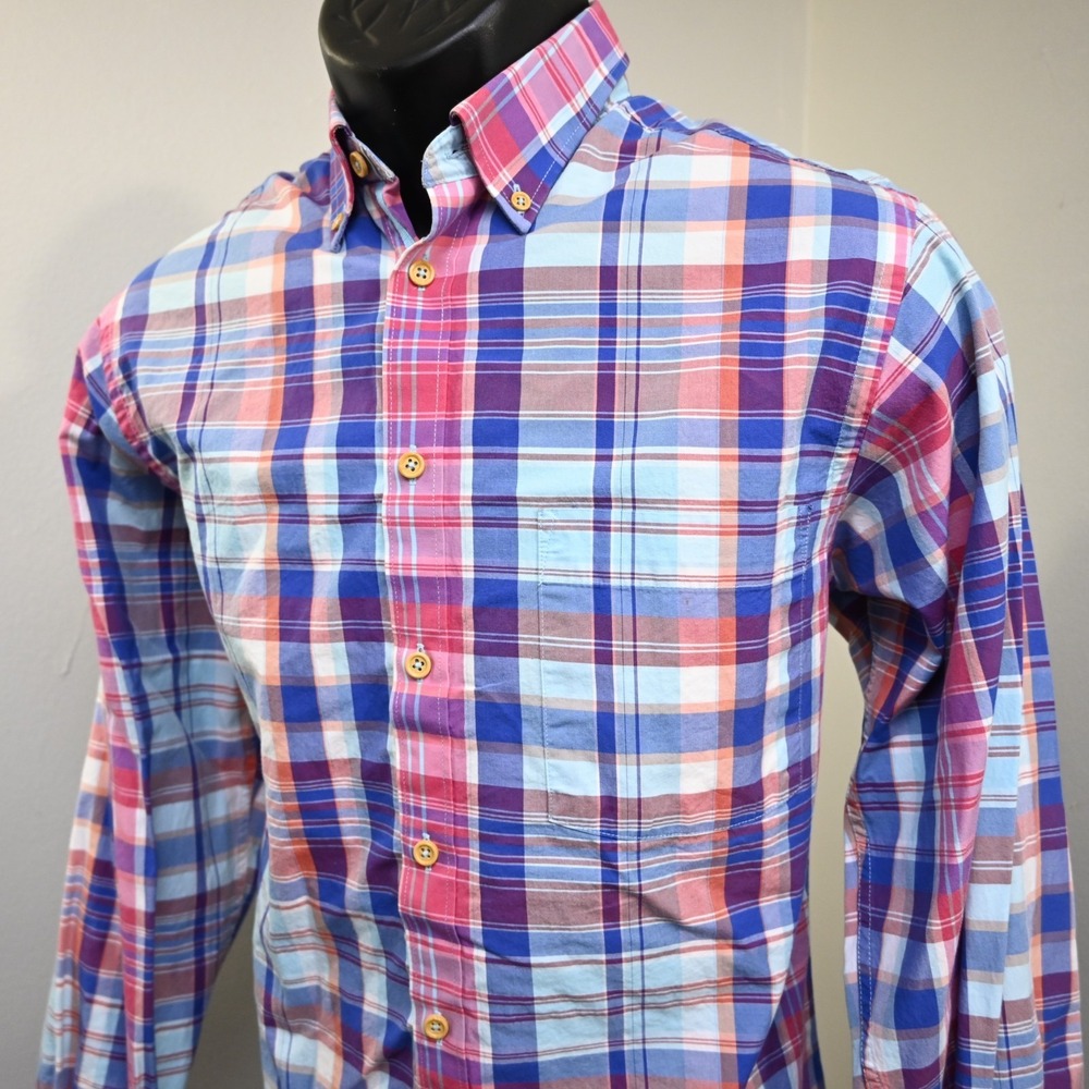 Southern Proper Dress Shirt Plaid Long Sleeve Button Up Mens Size‎ Small